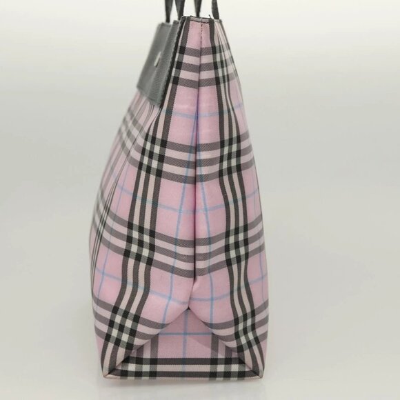 BURBERRY Nova Check Hand Bag Nylon Pink Silver Auth bs26692 - Picture 7 of 16